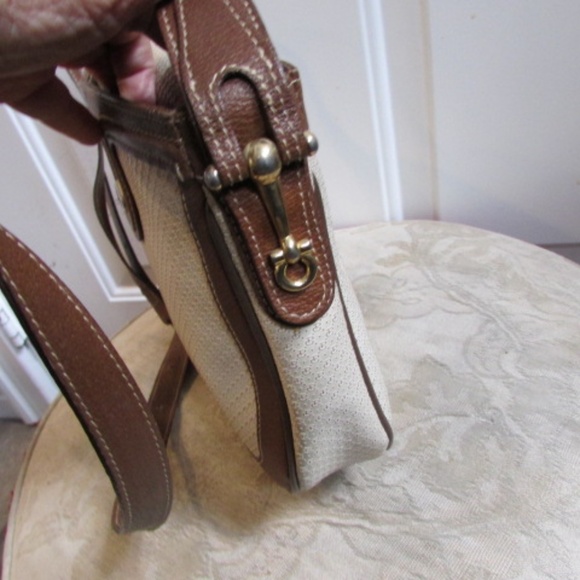 Vtg PAOLO GUCCI GG Pattern women's leather oatmeal shoulder bag - Picture 6 of 16